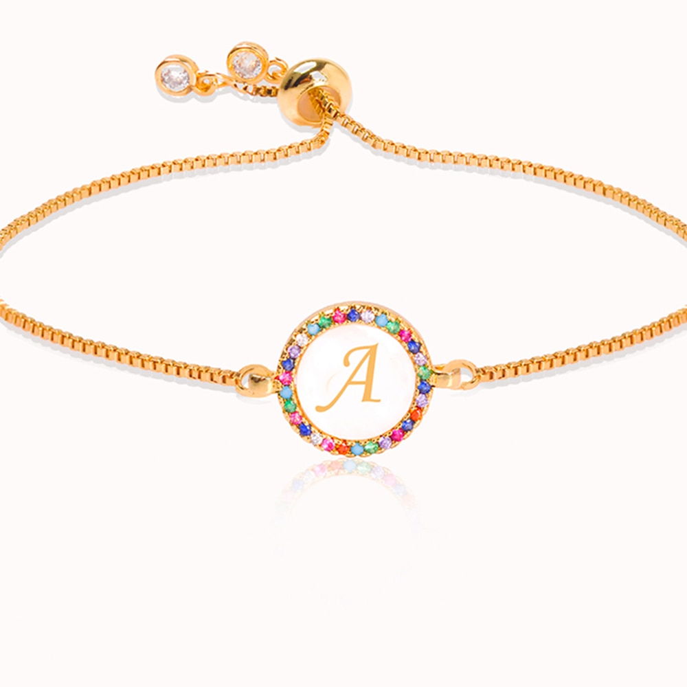 Colorful Rainbow Zircon Letter Bracelet - iRelax® Australia