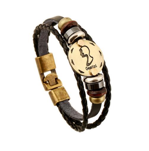 Bronze Alloy Buckles Zodiac Signs Bracelet 8 - iRelax® Australia