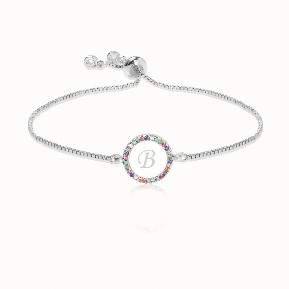 Colorful Rainbow Zircon Letter Bracelet - iRelax® Australia