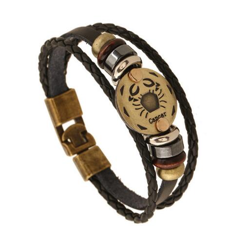 Bronze Alloy Buckles Zodiac Signs Bracelet 3 - iRelax® Australia