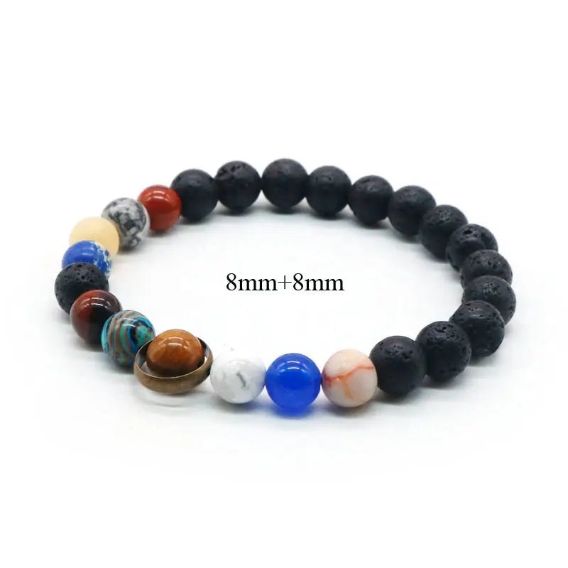 Universe Solar System Natural Stone Bracelet Lava 8mm-8mm - iRelax® Australia