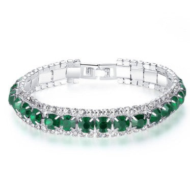 Rhinestones Crystal Bracelet Green - iRelax® Australia
