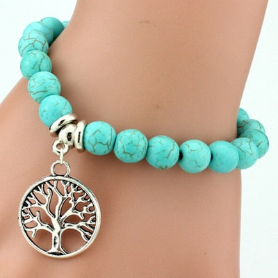 Vintage Boho Charm Natural Stone Bracelet Tree of Life - iRelax® Australia