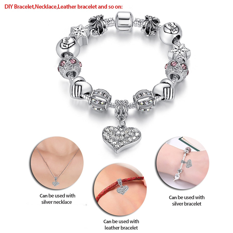 Unique 925 Silver Crystal Charm Bracelet - iRelax® Australia