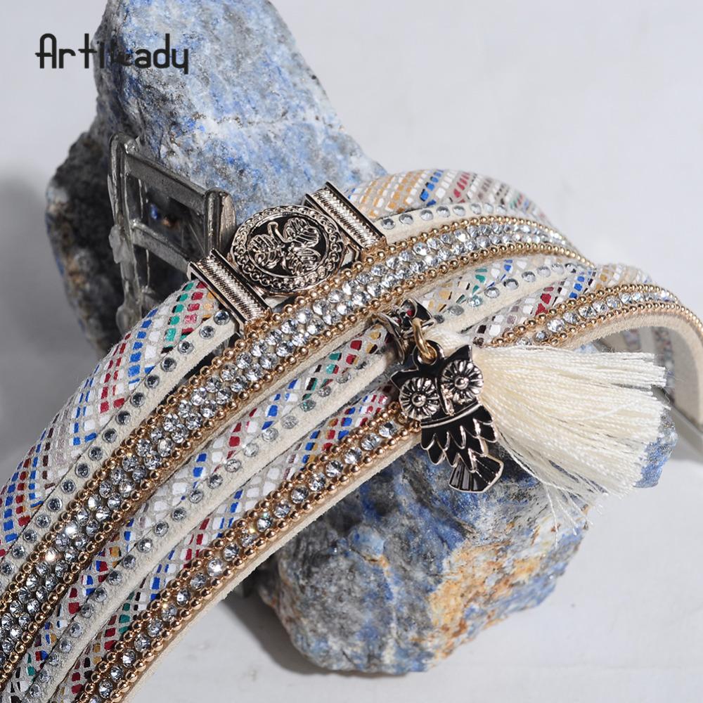 Tassel Charms Crystal Leather Bracelet - iRelax® Australia