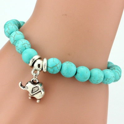 Vintage Boho Charm Natural Stone Bracelet Elephant - iRelax® Australia