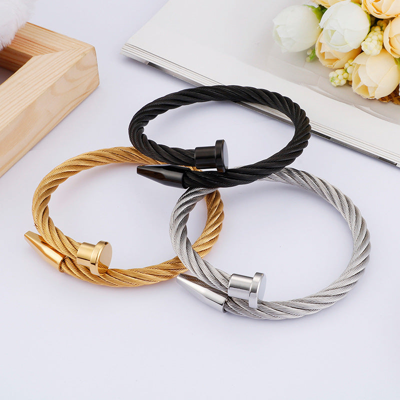 Titanium Steel Nails Open Bracelet for Women - iRelax® Australia