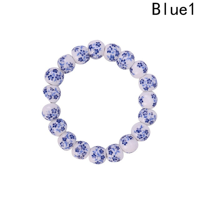 Blue and White Porcelain Ceramics Beads Bracelet Blue 1 - iRelax® Australia