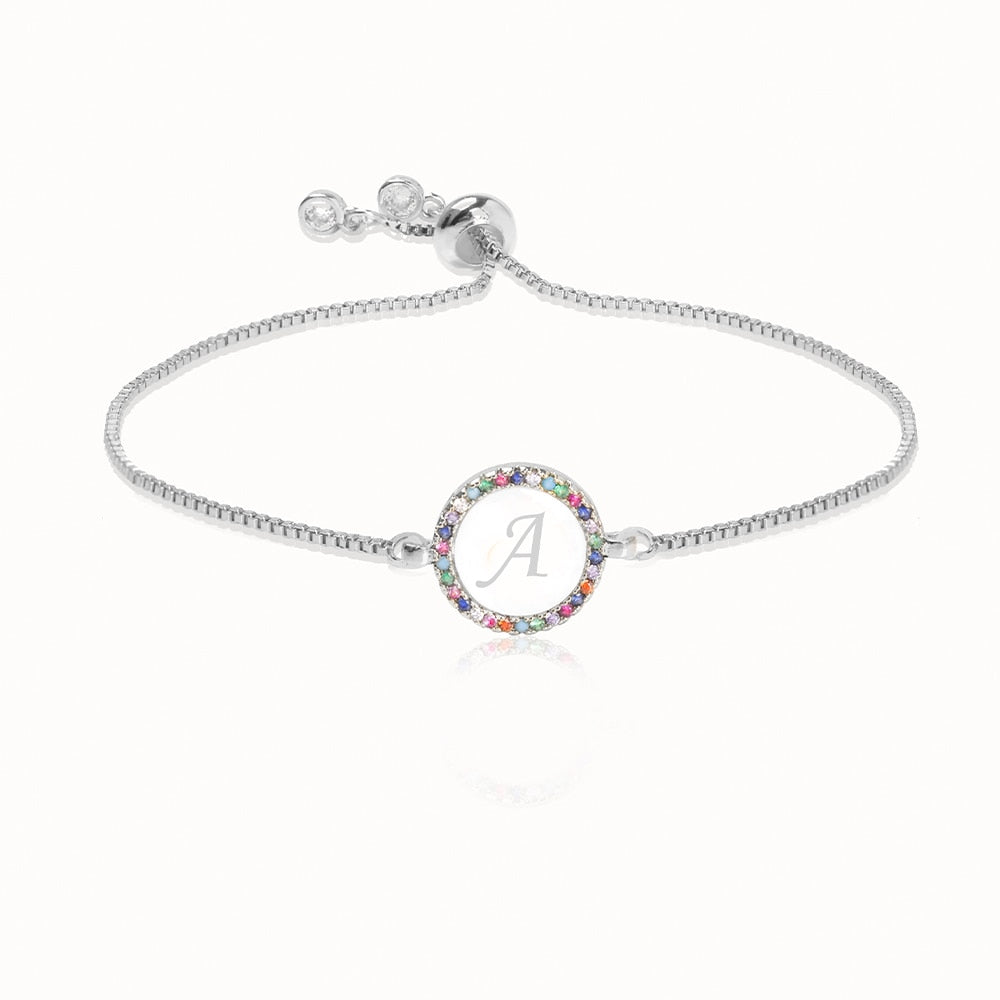 Colorful Rainbow Zircon Letter Bracelet - iRelax® Australia