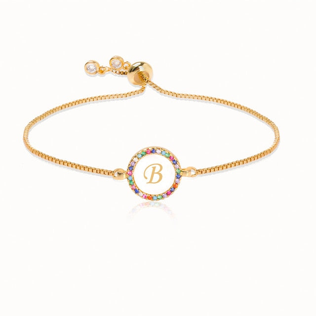 Colorful Rainbow Zircon Letter Bracelet B - iRelax® Australia