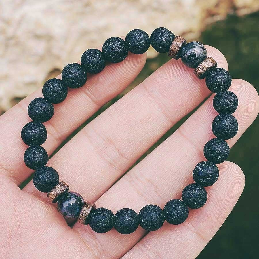 Natural Moonstone Tibetan Chakra Lava Stone Bracelet - iRelax® Australia