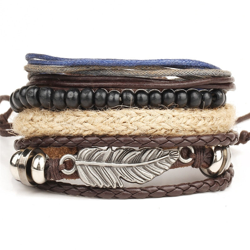 Punk Leather Handmade Charm Bracelet - iRelax® Australia