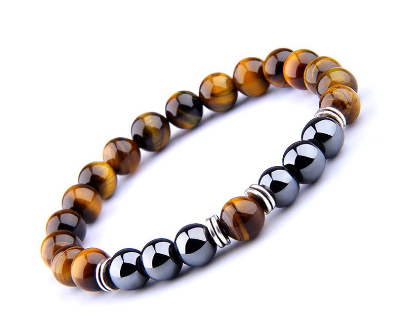 Wild Tiger's Eye Obsidian Hematite Elastic Bracelet - iRelax® Australia