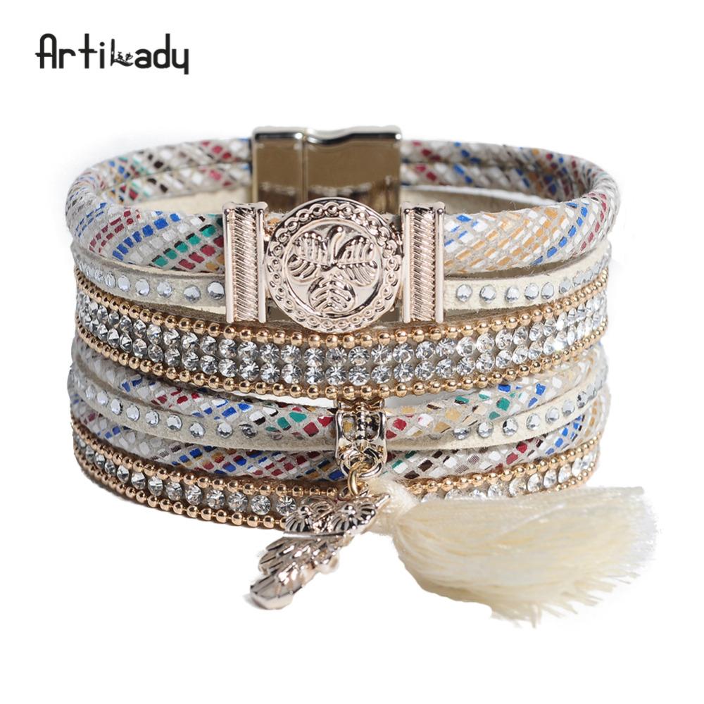Tassel Charms Crystal Leather Bracelet - iRelax® Australia