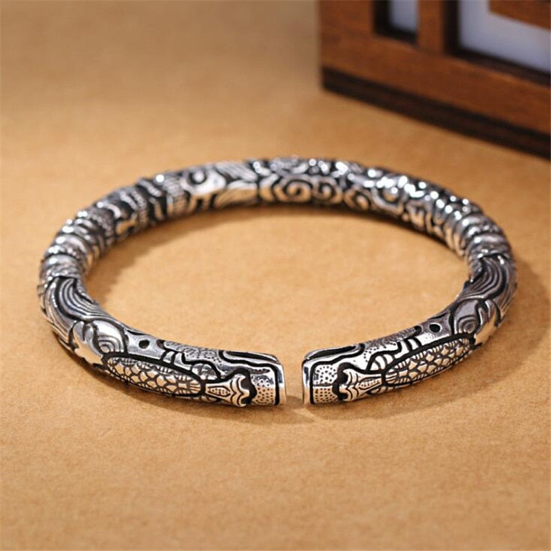 Silver 925 Hyperbole Rock Snake Head Pattern Bracelet - iRelax® Australia