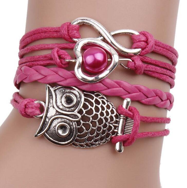 Multilayer Charm Leather Bracelets Rose - iRelax® Australia