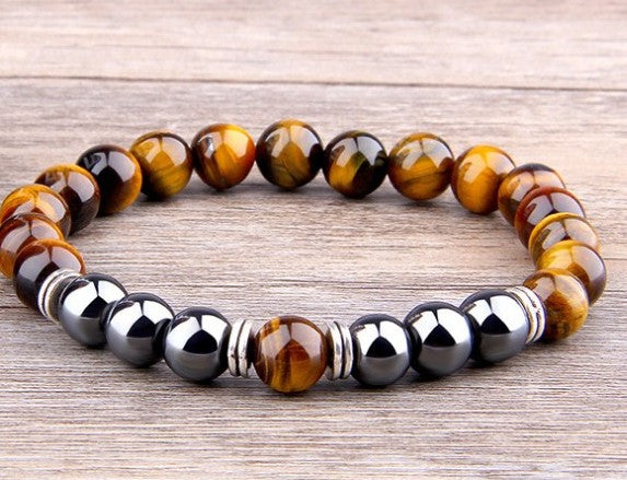 Wild Tiger's Eye Obsidian Hematite Elastic Bracelet - iRelax® Australia