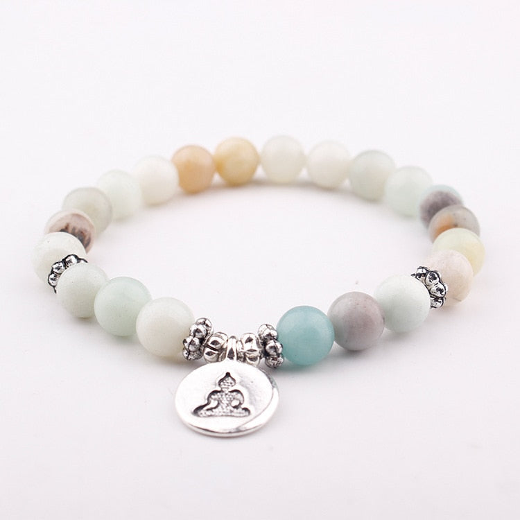 Namaste Wrist Mala Natural Amazonite Meditation Healing Bracelet - iRelax® Australia