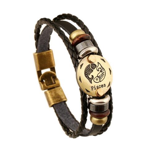 Bronze Alloy Buckles Zodiac Signs Bracelet 9 - iRelax® Australia