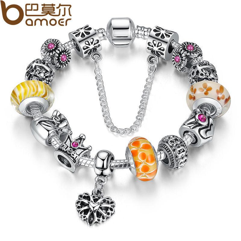Silver Charms Bracelet & Bangles With Queen Crown Beads - iRelax® Australia