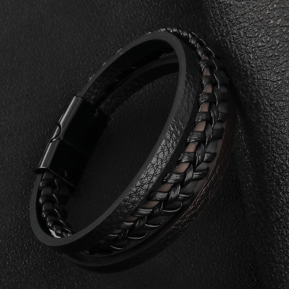 Magnetic Leather Rope Hand Braided Bracelet - iRelax® Australia