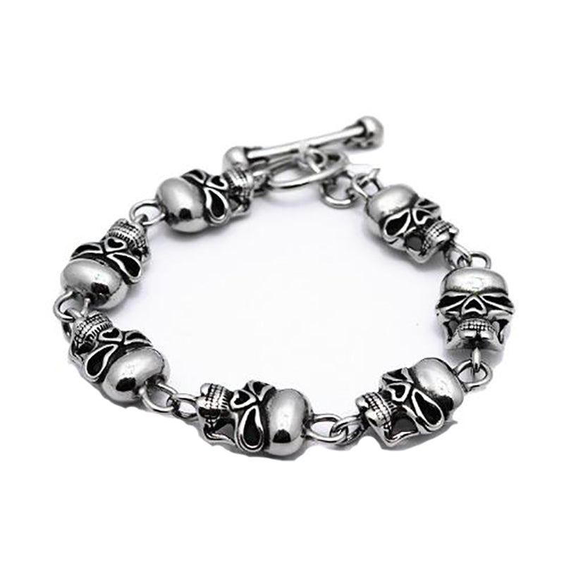 Titanium Steel Skeleton Skull Bracelet Default Title - iRelax® Australia