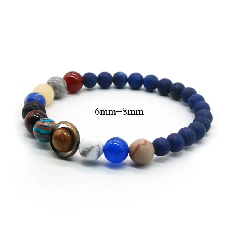 Universe Solar System Natural Stone Bracelet PB 6mm-8mm - iRelax® Australia