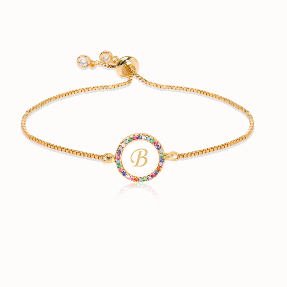 Colorful Rainbow Zircon Letter Bracelet - iRelax® Australia