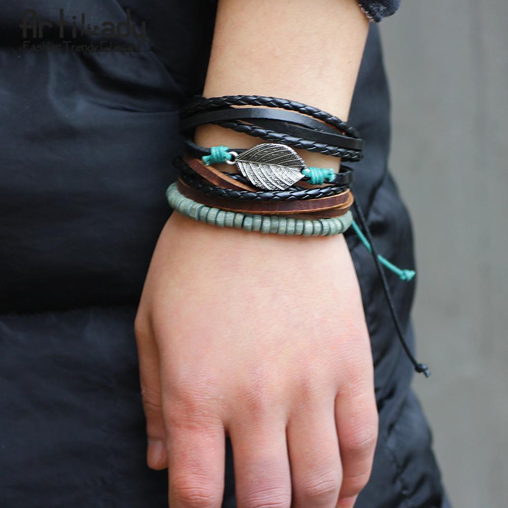 Leather Bracelet Set 3pcs Layer Handmade - iRelax® Australia