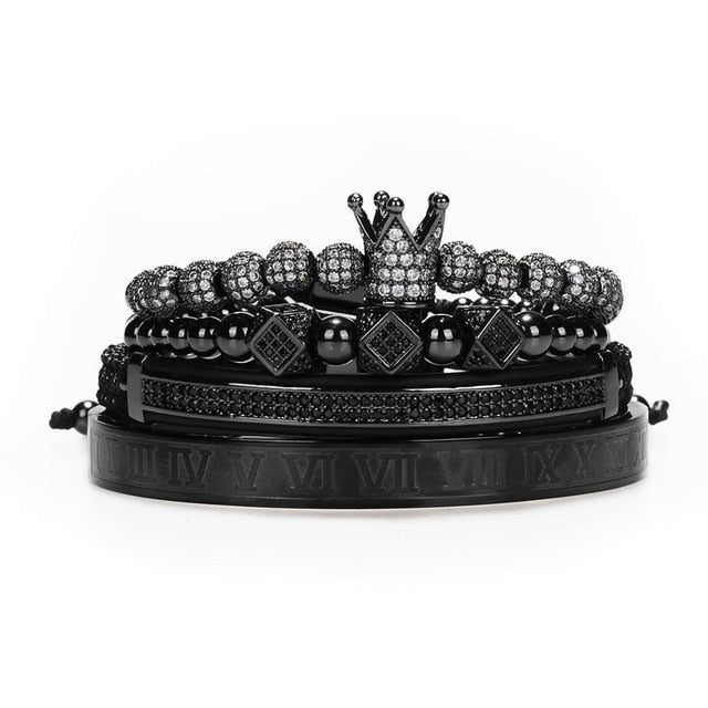 Classical Hip Hop Set of 4 Bracelets Black Set - iRelax® Australia