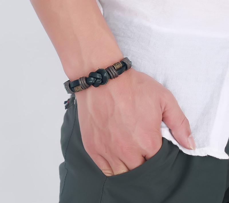 Leather Bracelet with Bronze Alloy Buckle Hook - iRelax® Australia