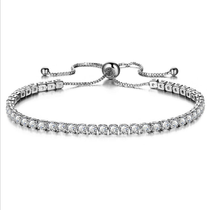 Luxury 4mm Cubic Zirconia Tennis Iced Out Chain Bracelet White Gold - iRelax® Australia