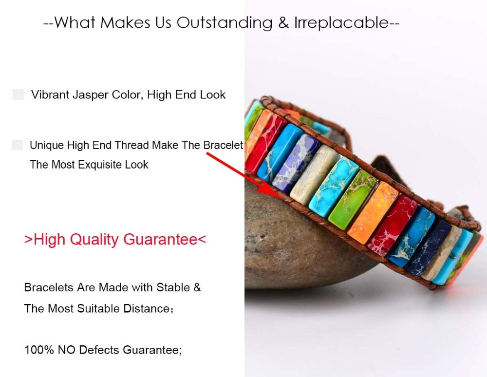 Multi Color Natural Stone Tube Beads Bracelet - iRelax® Australia