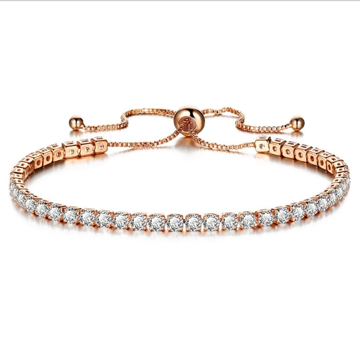 Luxury 4mm Cubic Zirconia Tennis Iced Out Chain Bracelet Rose Gold - iRelax® Australia