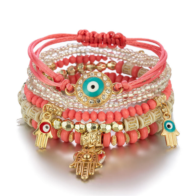 Hand-Beaded Fashion Eye Bead Temperament Multi-Layer Bracelet B0045-8 - iRelax® Australia