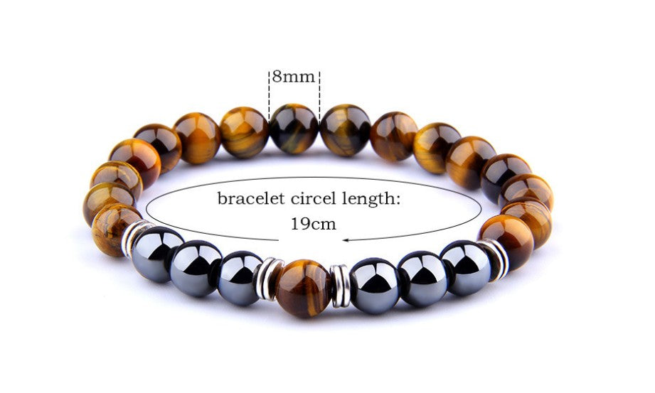Wild Tiger's Eye Obsidian Hematite Elastic Bracelet - iRelax® Australia