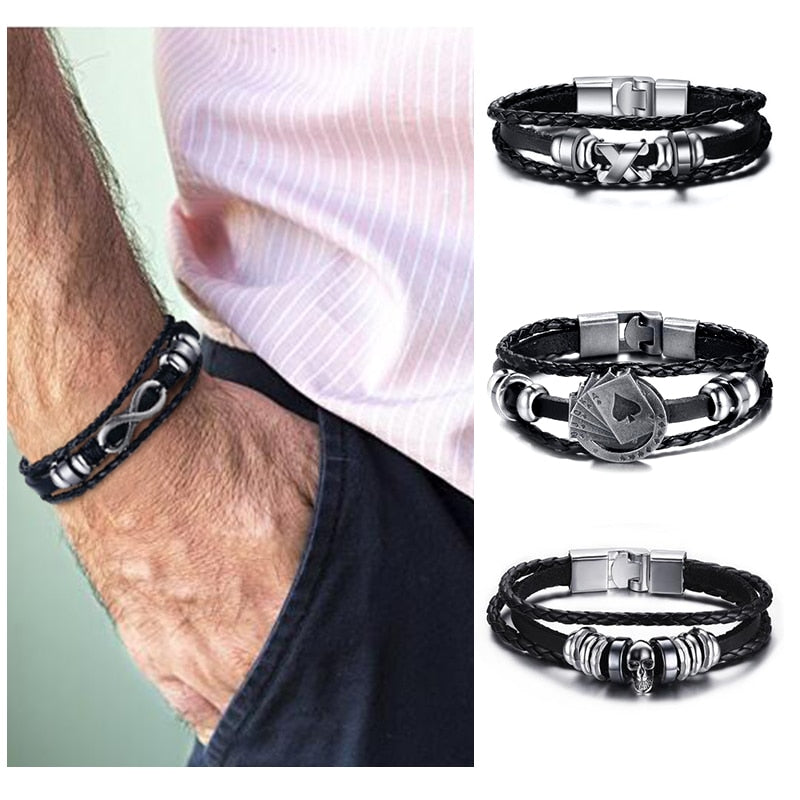 Genuine Leather Men Bracelet - iRelax® Australia
