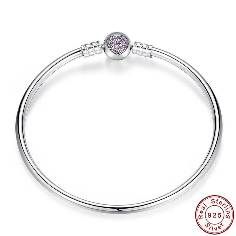 925 Sterling Silver Snake Chain Heart Bracelet - iRelax® Australia
