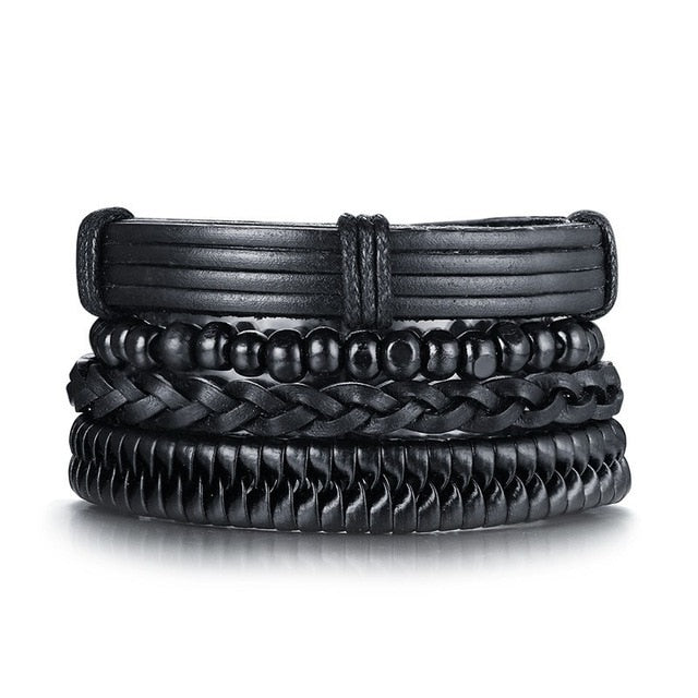 4pcs Set Adjustable Length Bohemia Bracelets All Black - iRelax® Australia