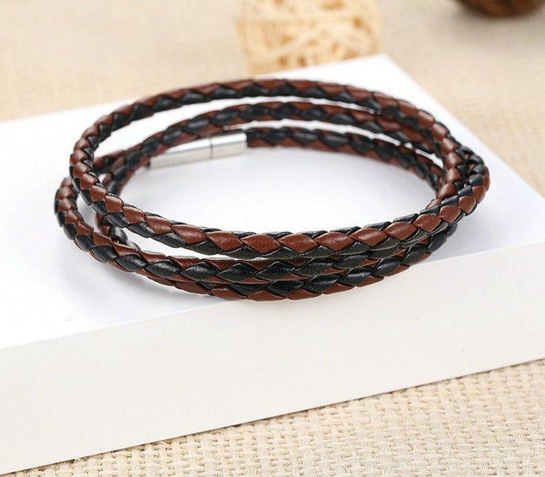 Leather Wrap Bracelet with Magnet Clasp - iRelax® Australia