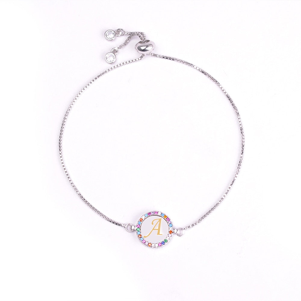Colorful Rainbow Zircon Letter Bracelet - iRelax® Australia
