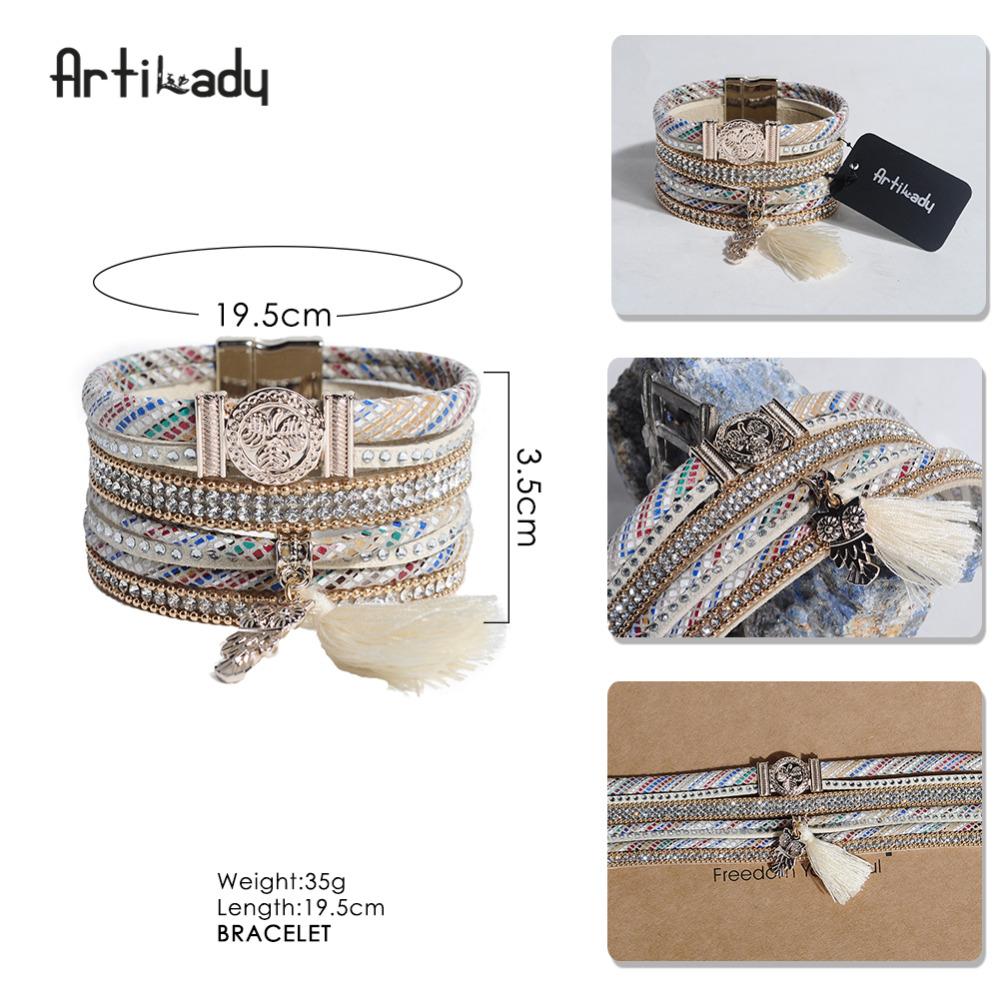 Tassel Charms Crystal Leather Bracelet - iRelax® Australia