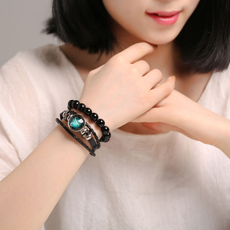 12 Constellation Luminous Leather Bracelet - iRelax® Australia