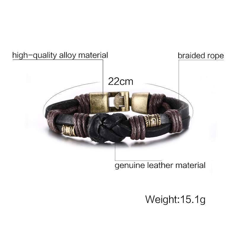 Leather Bracelet with Bronze Alloy Buckle Hook - iRelax® Australia