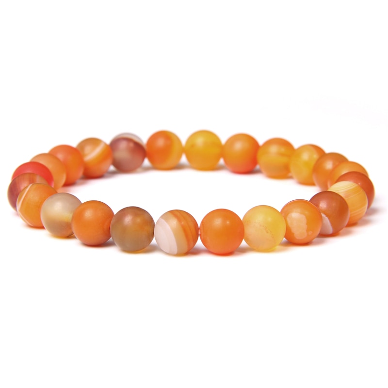 Natural Healing Energy Polished Bracelet Orange Veins Agate - iRelax® Australia