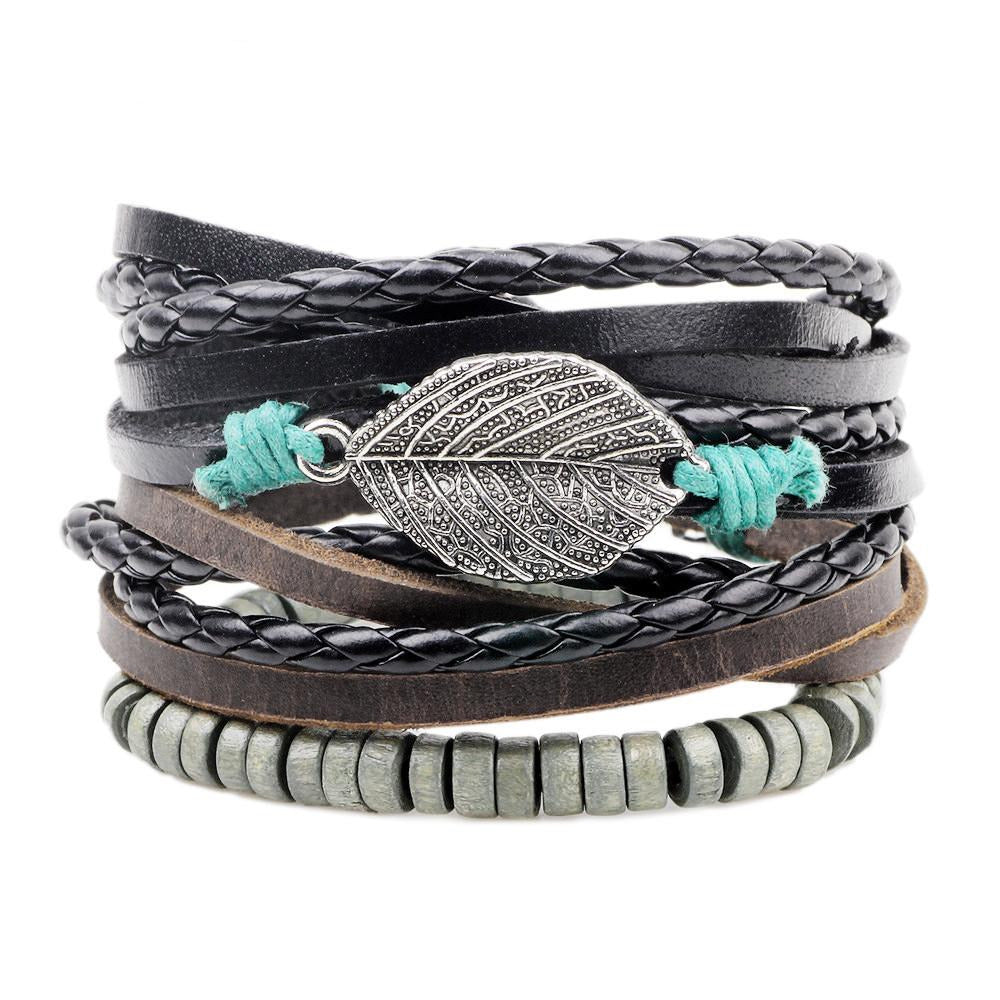 Leather Bracelet Set 3pcs Layer Handmade - iRelax® Australia