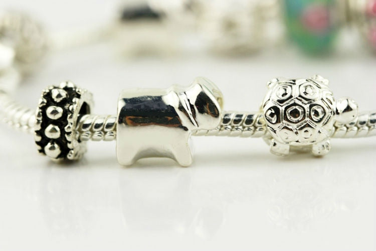 Silver Charm Bracelet with Murano Beads - iRelax® Australia