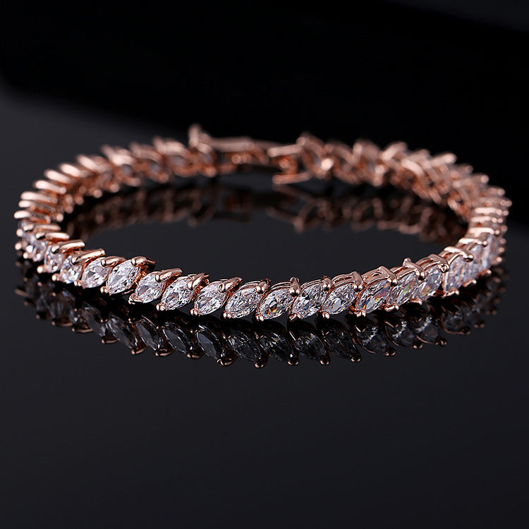 Zircon Crystal Bracelet Rose Gold White Zirconium - iRelax® Australia