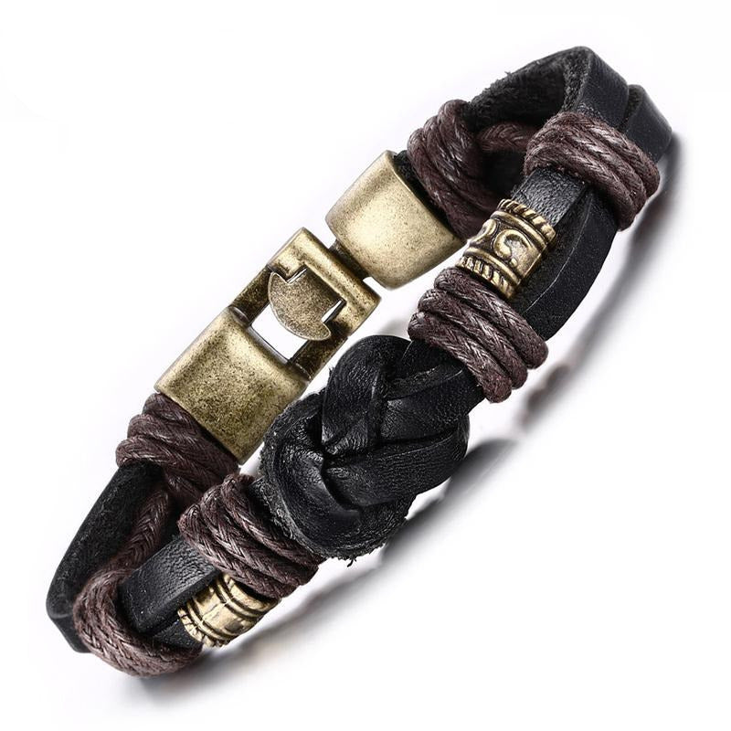 Leather Bracelet with Bronze Alloy Buckle Hook - iRelax® Australia