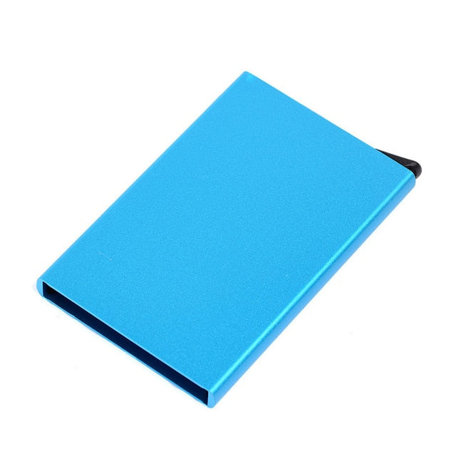 RFID Blocking Aluminum Metal Case Credit Card Holder Blue - iRelax® Australia